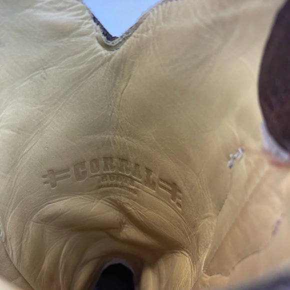 Corral Snip Toe Leather Western Cowboy Boots Brown C1957 Women's Size 7.5M - Picture 5 of 10